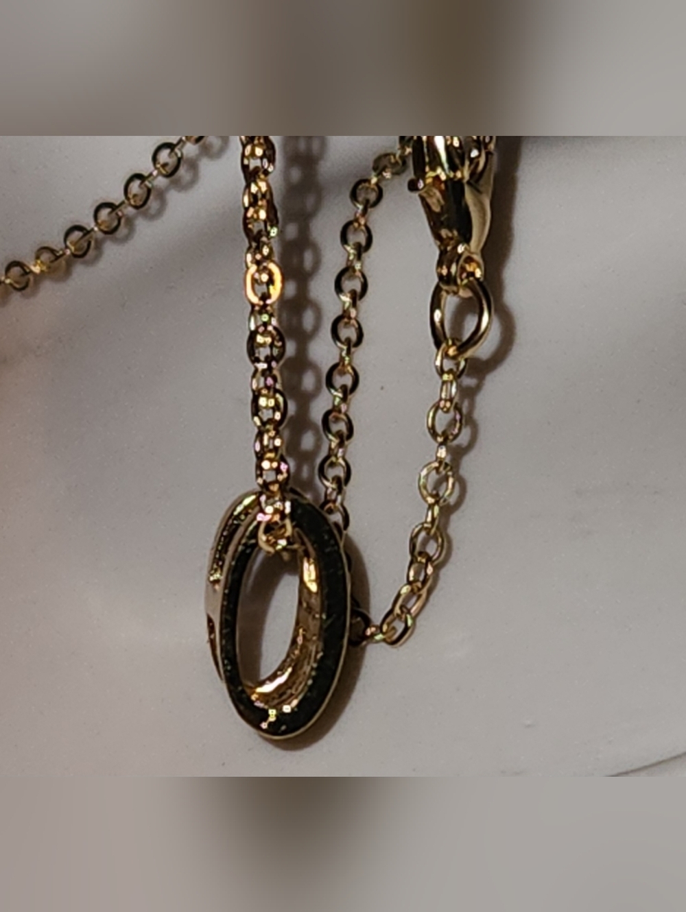 Gold Plated CZ H-Shaped Initial Pendant Necklace and Rose Gold Bangle Set Gifts - Picture 13 of 13